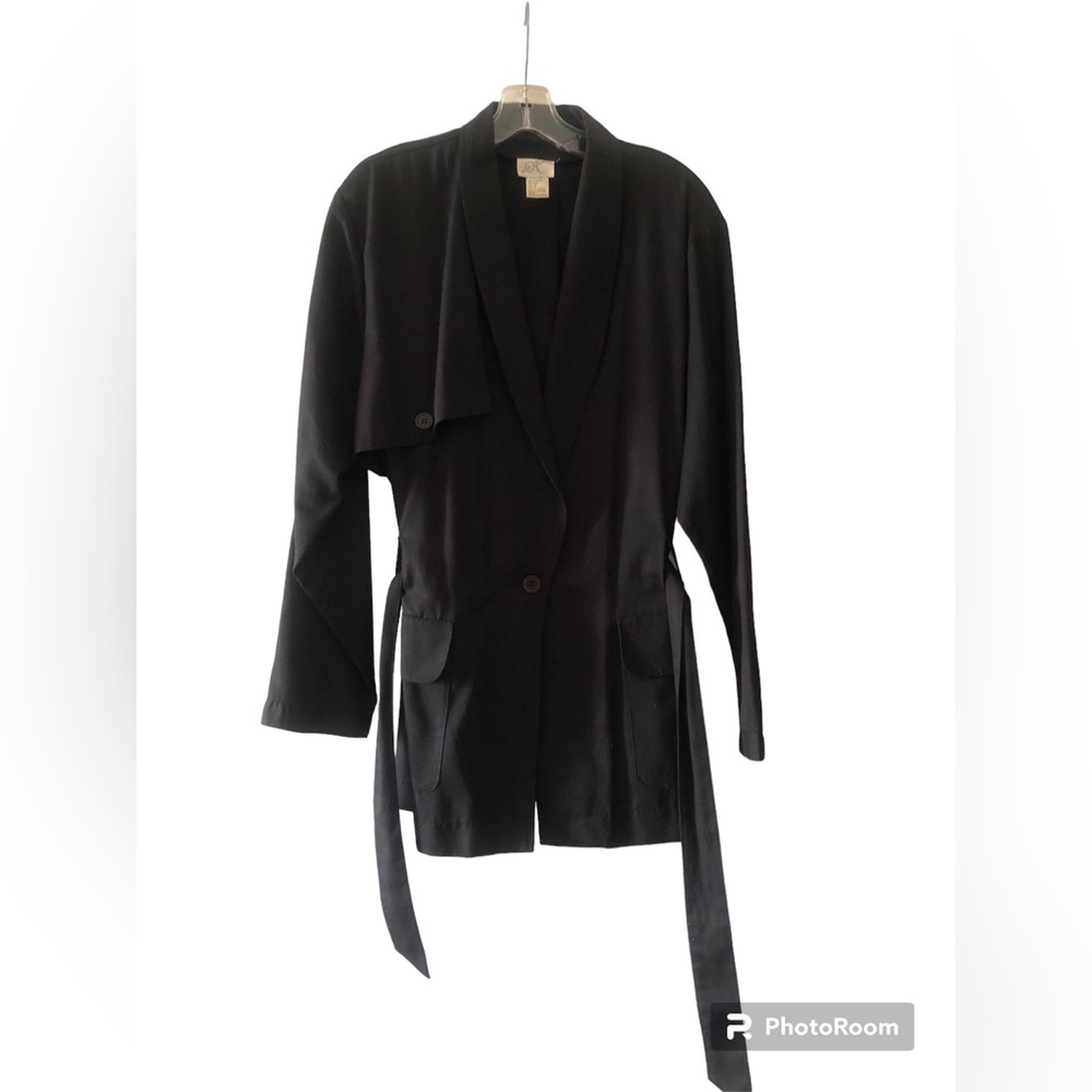 Black Lightweight Jacket with Belt by Fashion Options.Size 16